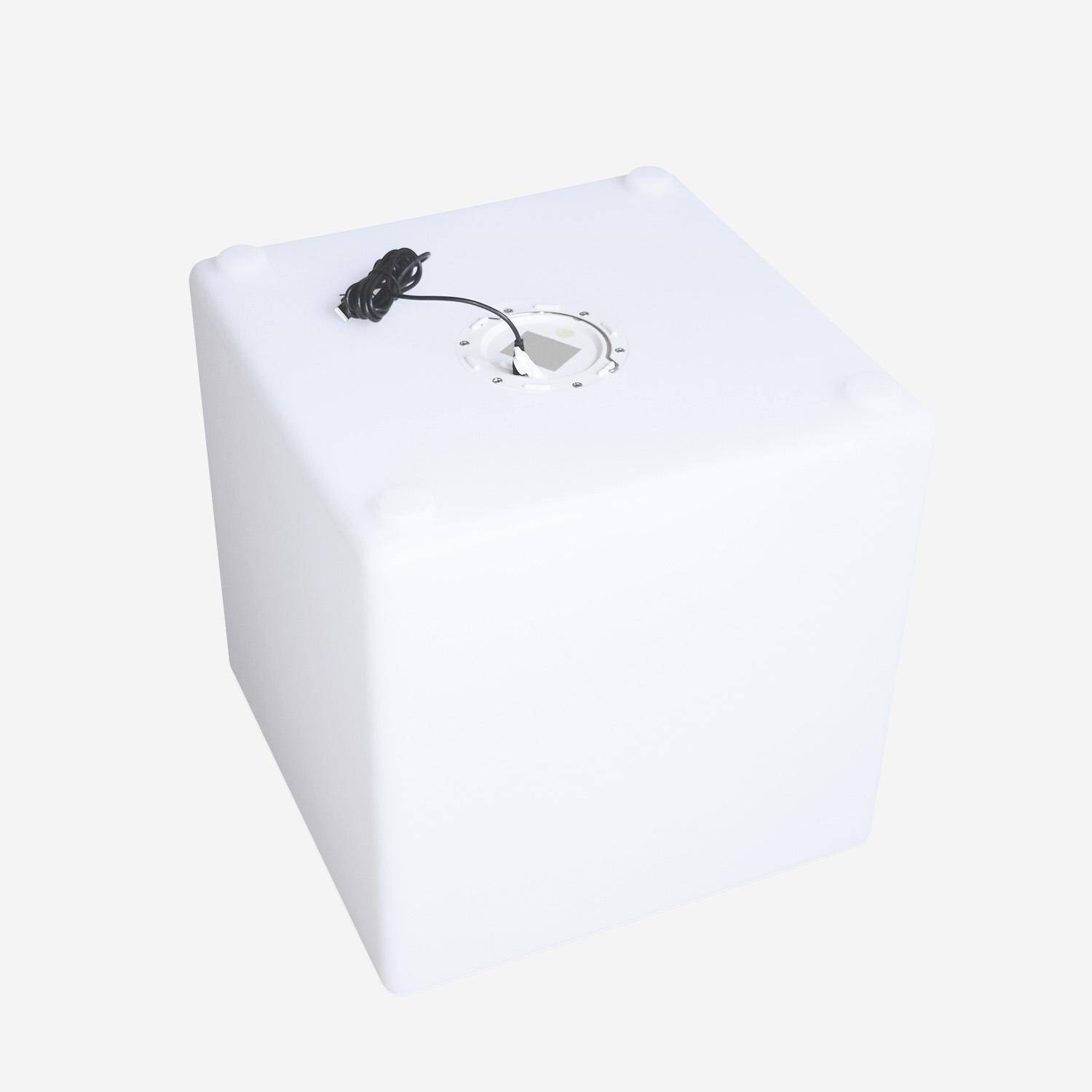 Cubo de luz LED com bateria, interior/exterior, Cube LED, Branco, 40x40x41 cm Photo3