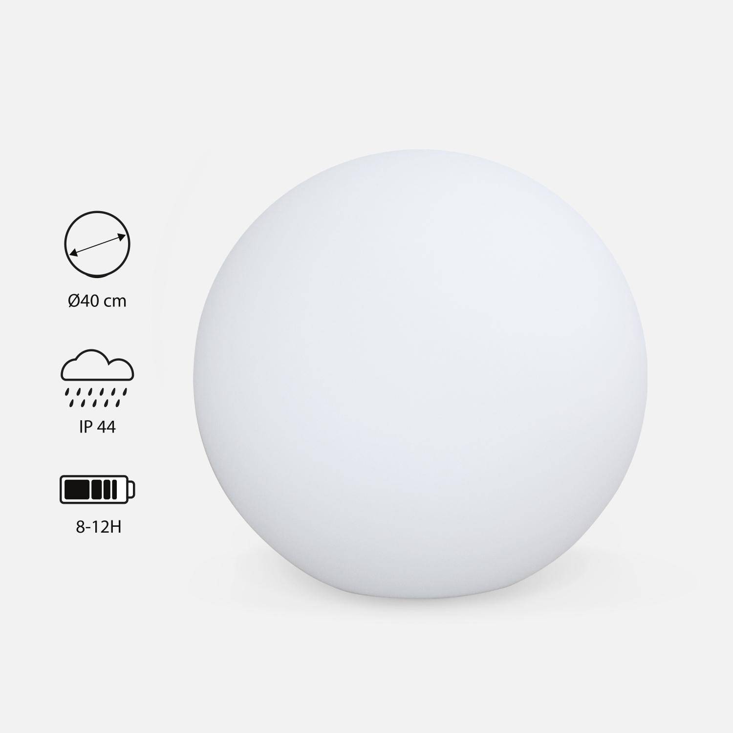 LED-Kugel 40cm - Dekorative Leuchtkugel, Ø40cm, warmweiß, mit Fernbedienung Photo2