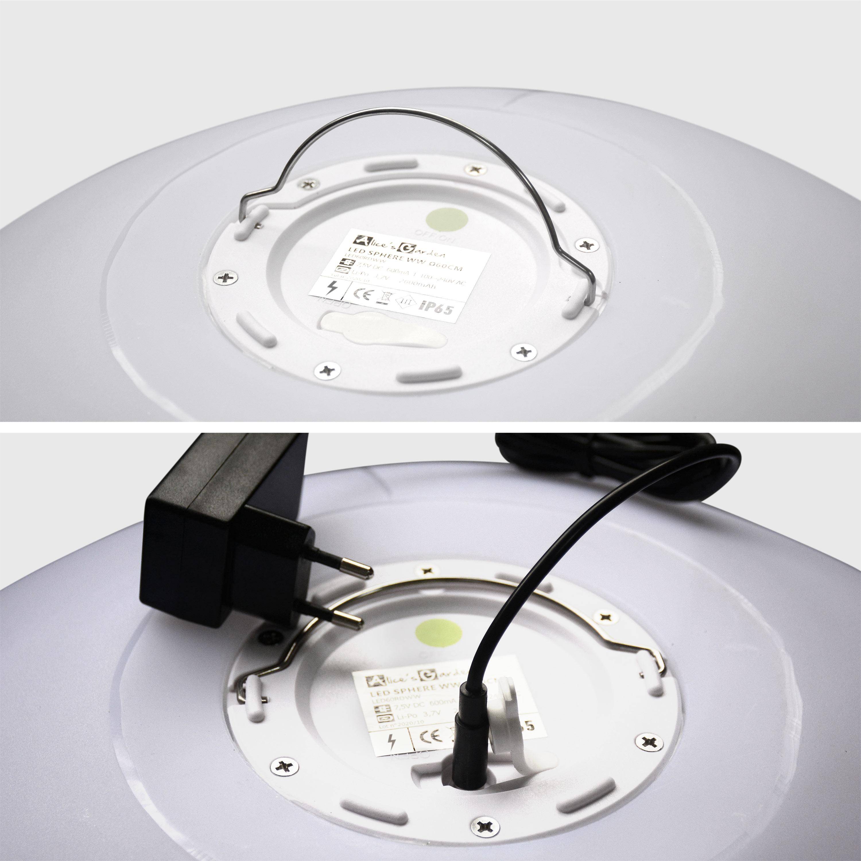 Bola LED 60cm - Esfera de luz decorativa, Ø60cm, branco cálido, controlo remoto Photo4