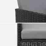 Conjunto de muebles de jardín 6-10 plazas - Fregadero - Color negro, cojines grises, mesa incorporada. Photo5