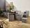 Conjunto de mobiliário de jardim 8-12 lugares - Vabo - Cinzento, almofadas cinzentas mosqueadas, mesa embutida | sweeek