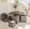 Salon de jardin 8-12 places – Vabo – Coloris Nuance de gris, Coussins Gris chiné, table encastrable