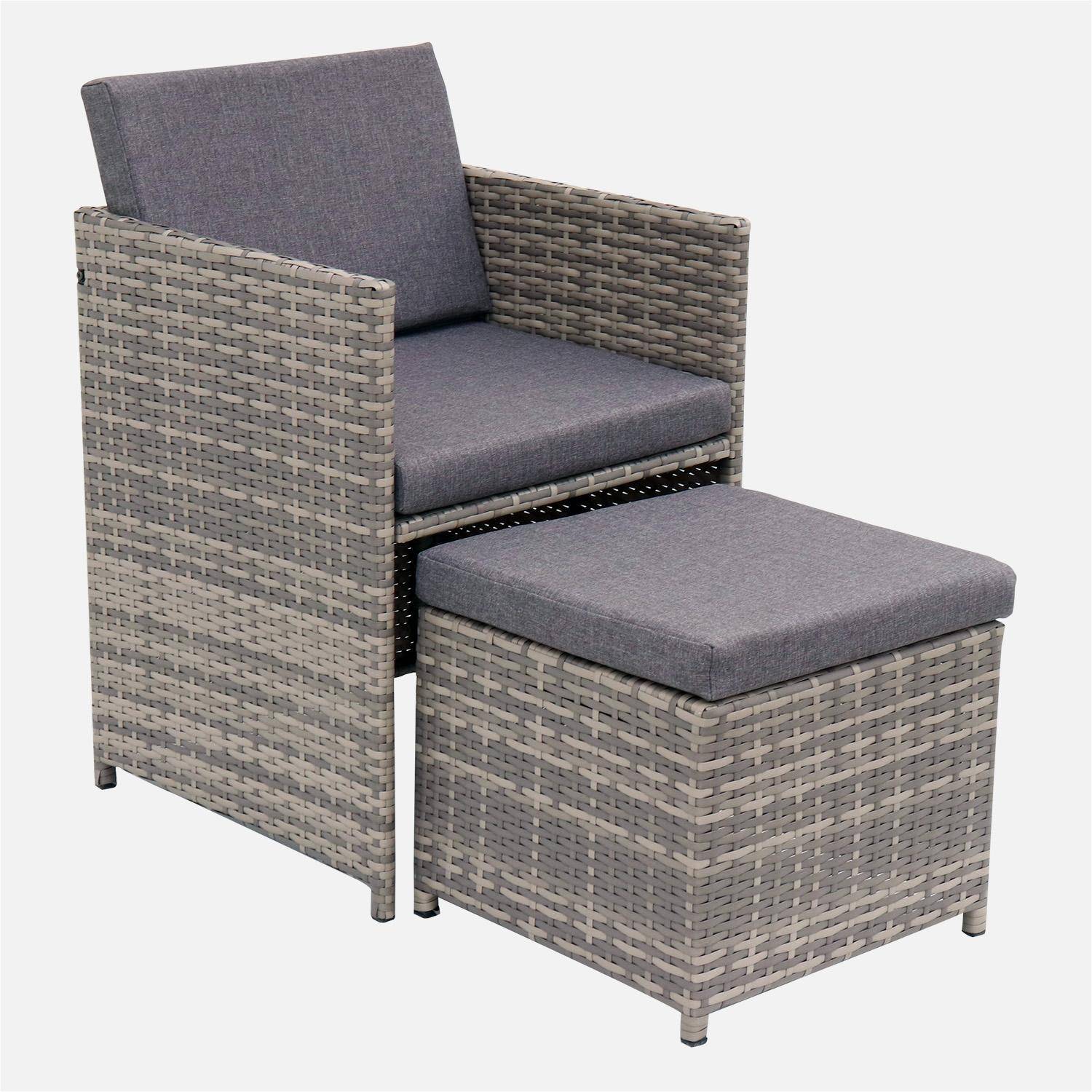 Mesa de jardín de resina con capacidad de 12 plazas Varios tonos de grises - 110x222x73 cm,sweeek,Photo6