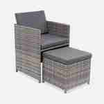 Gartengarnitur 4 bis 8 Plätze, grau/grau meliert - Vabo -  Hocker und Sessel kompakt verstaubar Photo5