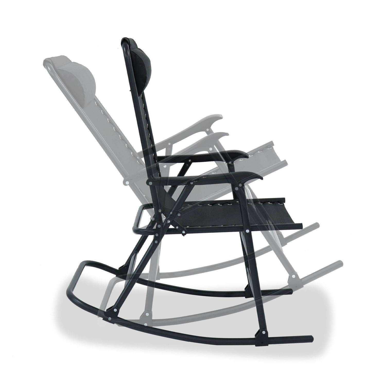 Schaukelstuhl – JACKY – Sessel mit modernem Design, Schwingstuhl, klappbar, Schwarz Photo4