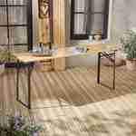 Table en bois 180cm avec 2 bancs – BAYONNE – Esprit brasserie, pliable, 6 personnes Photo3