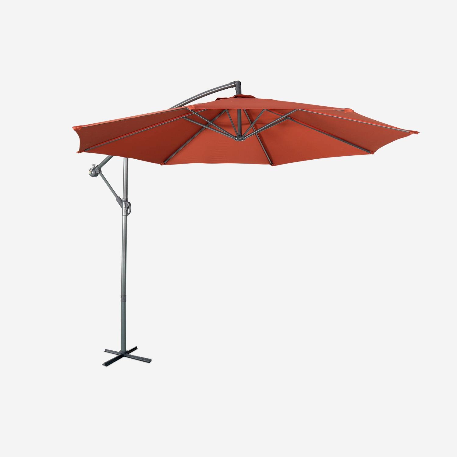 Hardelot, parasol déporté rond 300cm de diamètre - terracotta | sweeek