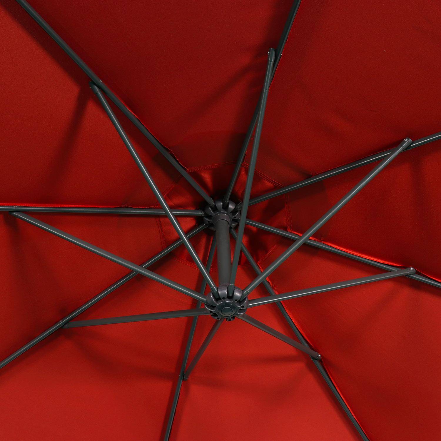 Parasol déporté rond Ø300cm  - Hardelot - Terracotta - Manivelle anti-retour | Toile déperlante | Facile à utiliser,sweeek,Photo6