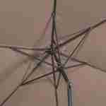 Parasol droit rond Ø300cm - Touquet Taupe - mât central en aluminium orientable et manivelle d'ouverture Photo7