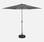 Parasol droit Touquet rond ⌀300cm Gris, mât central aluminium orientable et manivelle d'ouverture | sweeek