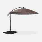 Cantilever parasol Ø300cm  - Anthracite frame, fibreglass ribs, anti-reverse crank - Shanghai - Beige-brown Photo2
