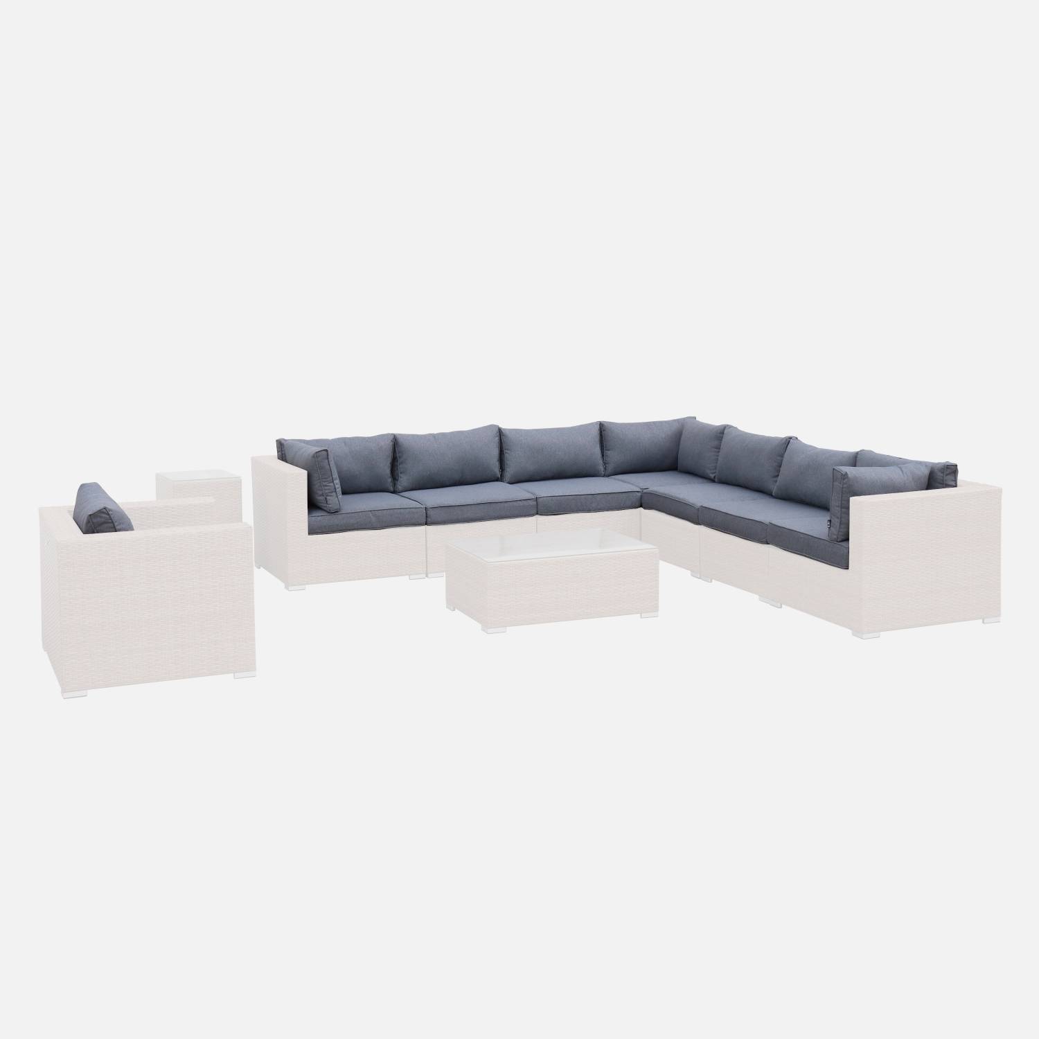 Complete set kussenhoezen voor Venezia loungeset, polyester - grijs | sweeek
