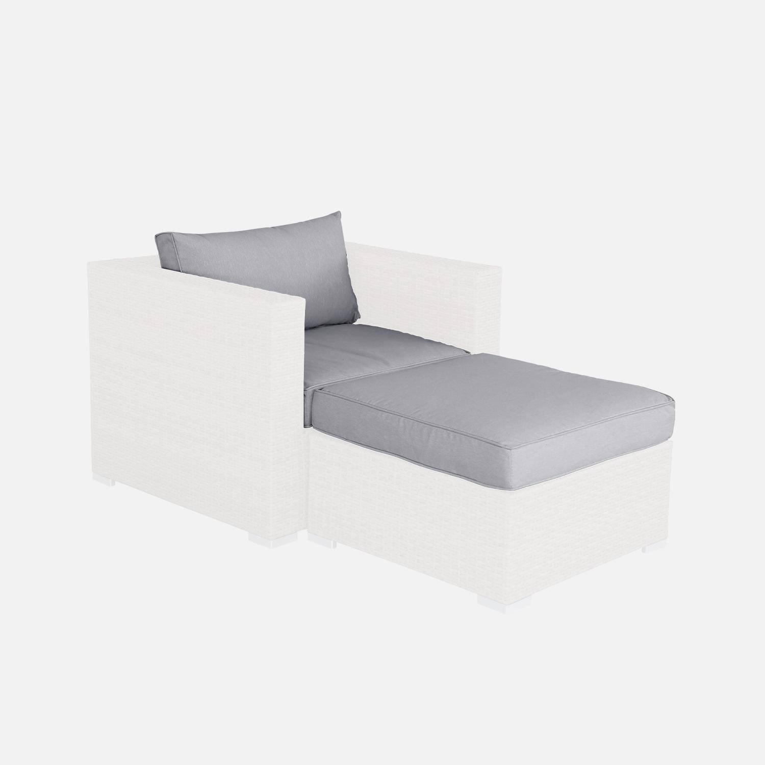 Set Kissenbezüge in Grau Meliert für das Set Sessel + Fußhocker - Komplettset Photo1