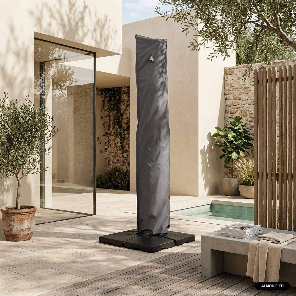 Cover St Jean de Luz, Pyla 3x3, Pyla 3x4, Wimereux and Antibes, Protective cover for parasol, Charcoal Grey, 65x45x275 cm Photo1