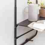 Balkontafel van lichtgrijs staal, hangtafel, tafelblad 60 x 43 cm, haken en hoogte verstelbaar, uitklapbaar blad  Photo3