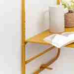 Table de balcon en acier jaune, table suspendue , plateau de  60 x 43 cm, hauteur et accroche réglables, tablette rabattable  Photo2