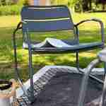 Suzana - set de jardin relax en métal 2 personnes gris 2 fauteuils 1 table d'appoint Photo4