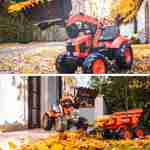  Tractopelle Kubota pour enfant - Bob - Tracteur à pédales avec excavatrice et remorque basculante 4 roues, orange Photo5