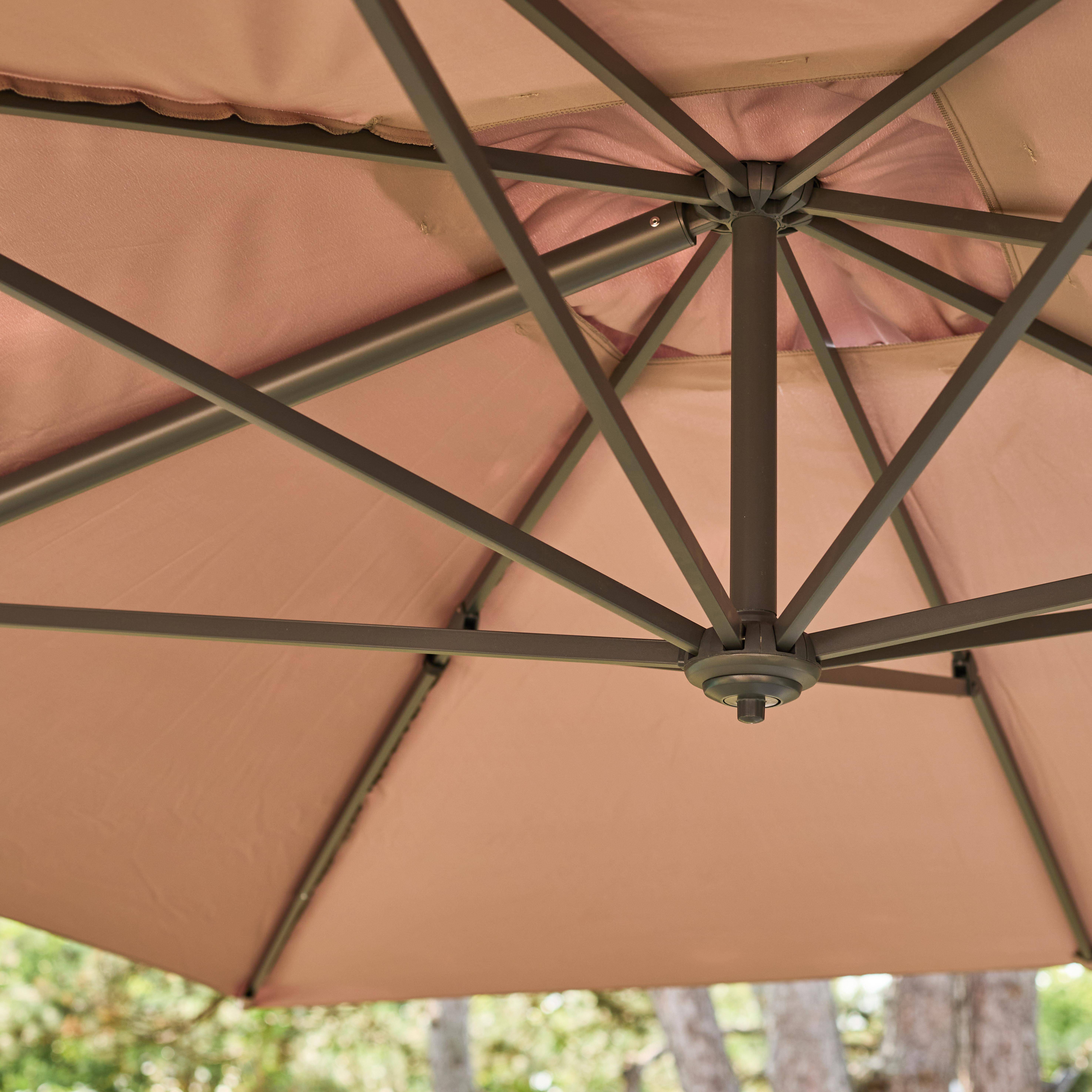 3x4m ombrellone rettangolare decentrato, Antibes 3x4m, Beige, 284x376x255 cm Photo3
