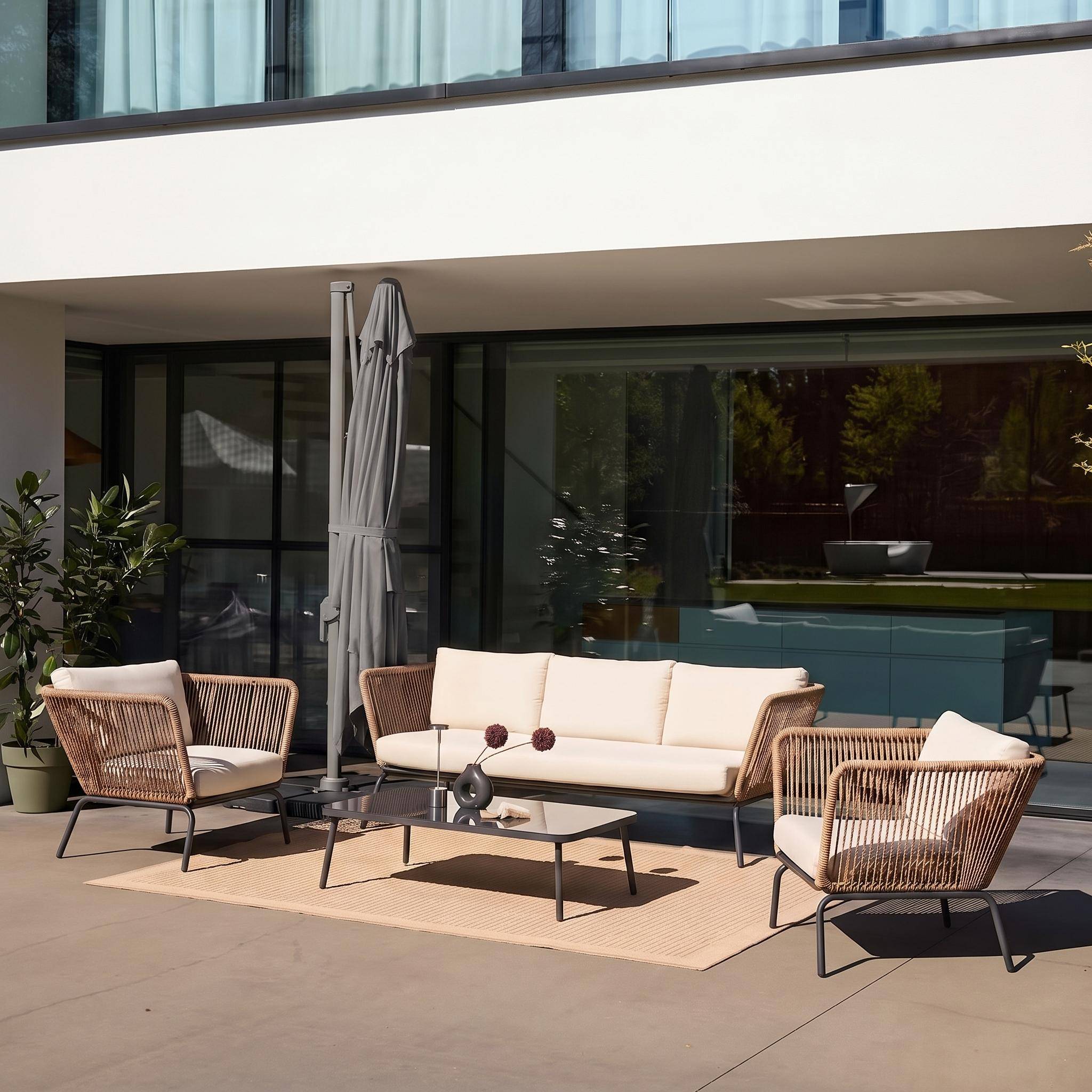 3x4m rectangular cantilever parasol Grey 286x380x255 cm - Antibes 3x4 Photo3