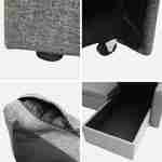 Sofá de canto convertível em tecido cinzento mosqueado escuro - IDA - poltrona de 3 lugares, chess de canto reversível, caixa de arrumação, cama modular  Photo10