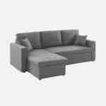 Stoffen donkergrijze bedbank met chaise longue en opbergruimte - IDA - 3-zits, omkeerbare hoeksalon, opbergruimte, zetelbed Photo5