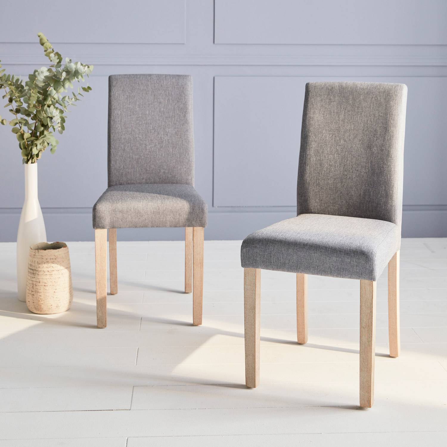 Set di 2 sedie - Rita - sedie in tessuto, gambe in legno | sweeek