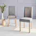 2er Set Stühle mit Stoffbezug Hellgrau, Holzbeine mit Ceruse Finish Photo1