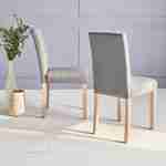 2er Set Stühle mit Stoffbezug Hellgrau, Holzbeine mit Ceruse Finish Photo2