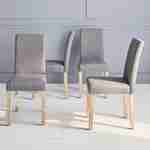 Lot de 4 chaises - Rita - chaises en tissu, pieds en bois cérusé, gris clairs Photo2