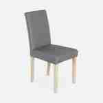 4er Set Stühle mit Stoffbezug Hellgrau, Holzbeine mit Ceruse Finish Photo4