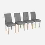 Set di 4 sedie - Rita - sedie in tessuto, gambe in legno ceruleo, grigio chiaro Photo3