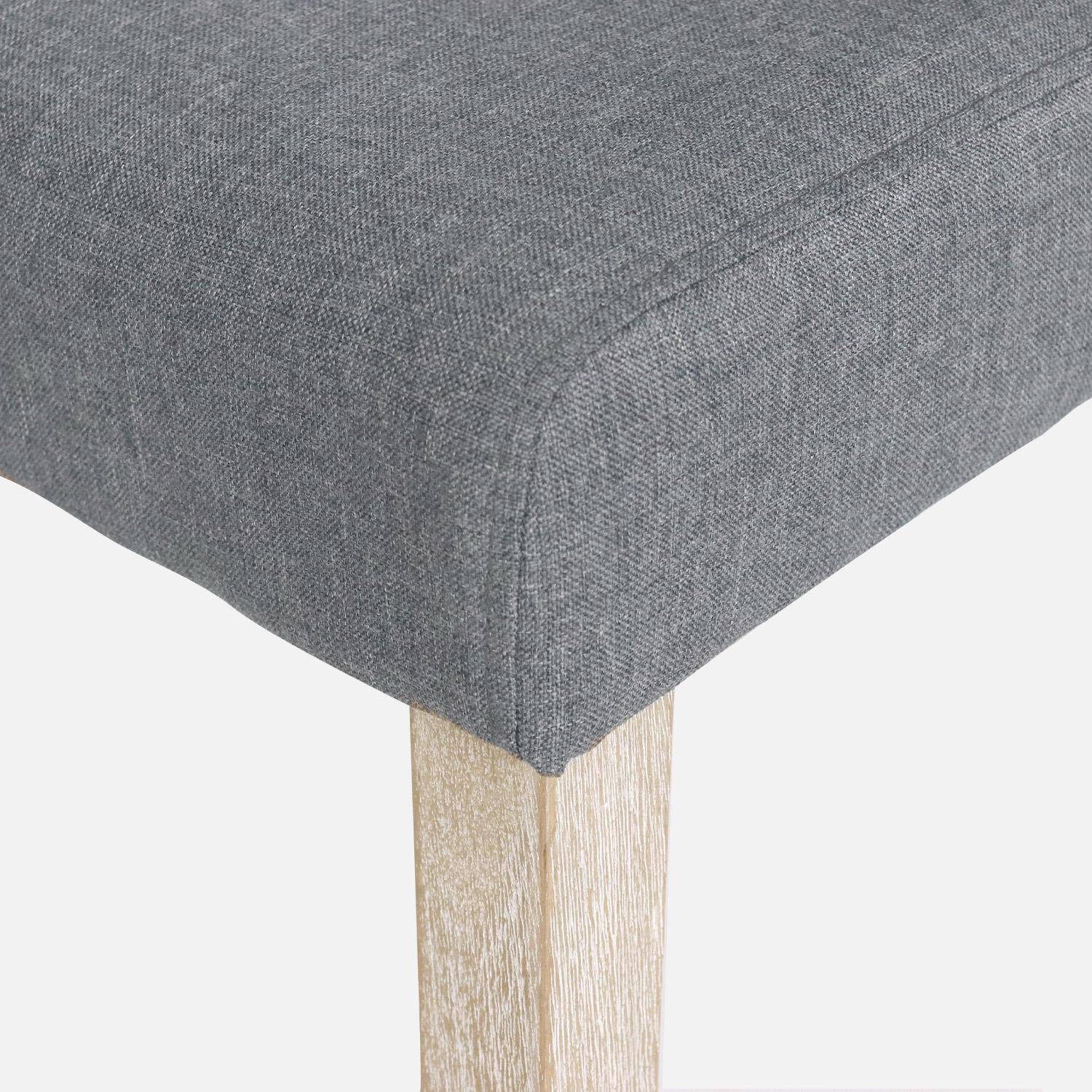 Set di 4 sedie - Rita - sedie in tessuto, gambe in legno ceruleo, grigio chiaro Photo5