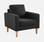 Donkergrijze stoffen zetel- Bjorn - 1-zits sofa met houten poten, Scandinavische stijl
