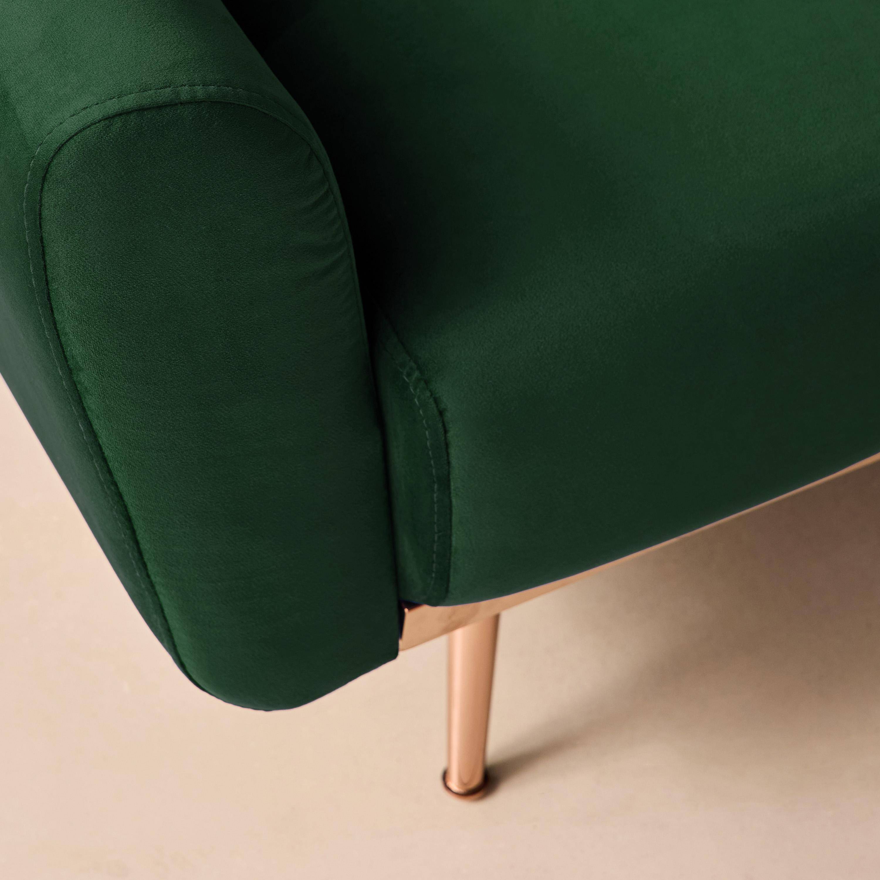 Canapé convertible design en velours - Oskar - 2 - 3 places scandinave droit avec pieds fins or rose,sweeek,Photo4