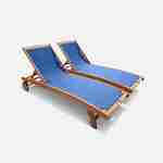 2er Set Holz Sonnenliegen - Marbella  - 2 Liegestühle aus geöltem FSC-Eukalyptusholz und Textilene in Anthrazit Photo1