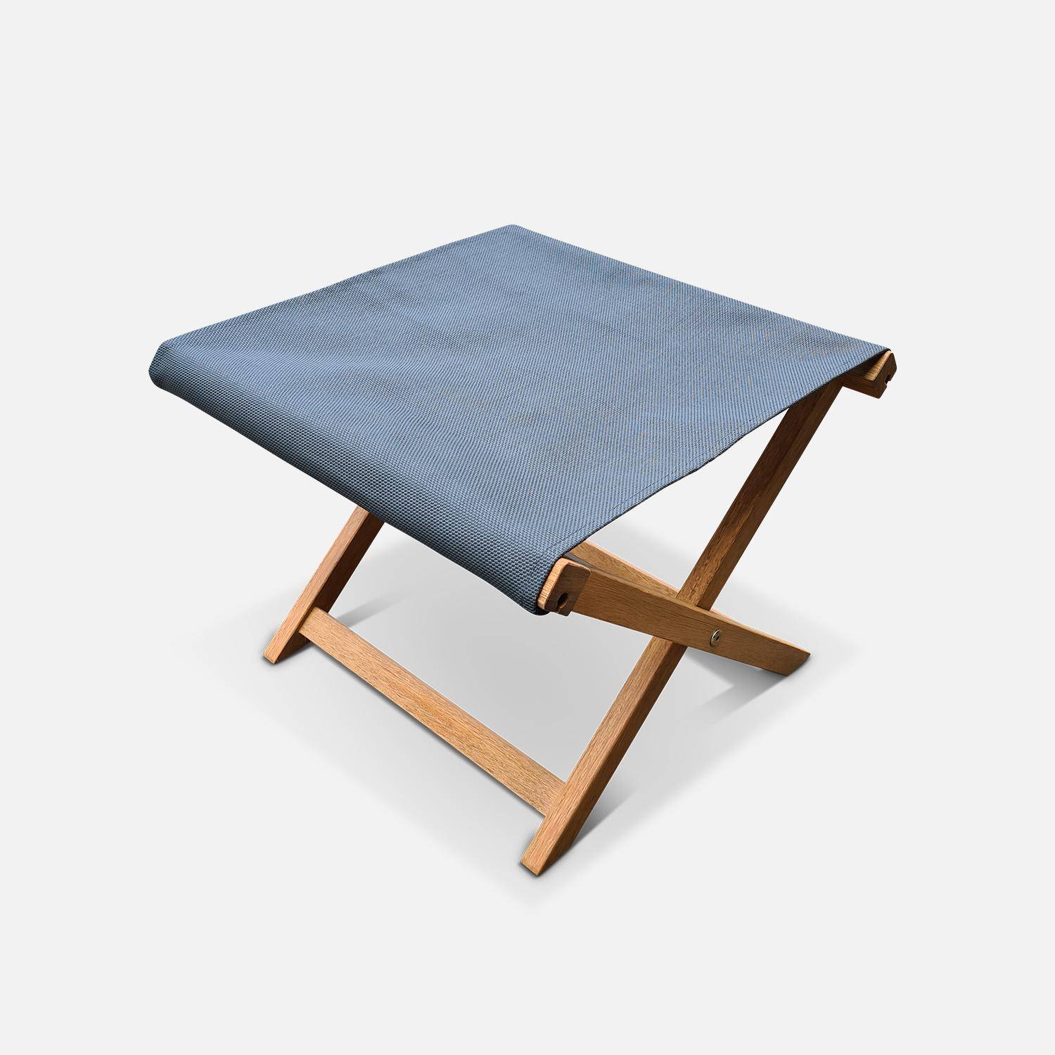 Pair of wooden deckchairs and footrests, Creus with footrests, Anthracite, 102x56x86 cm,sweeek,Photo5