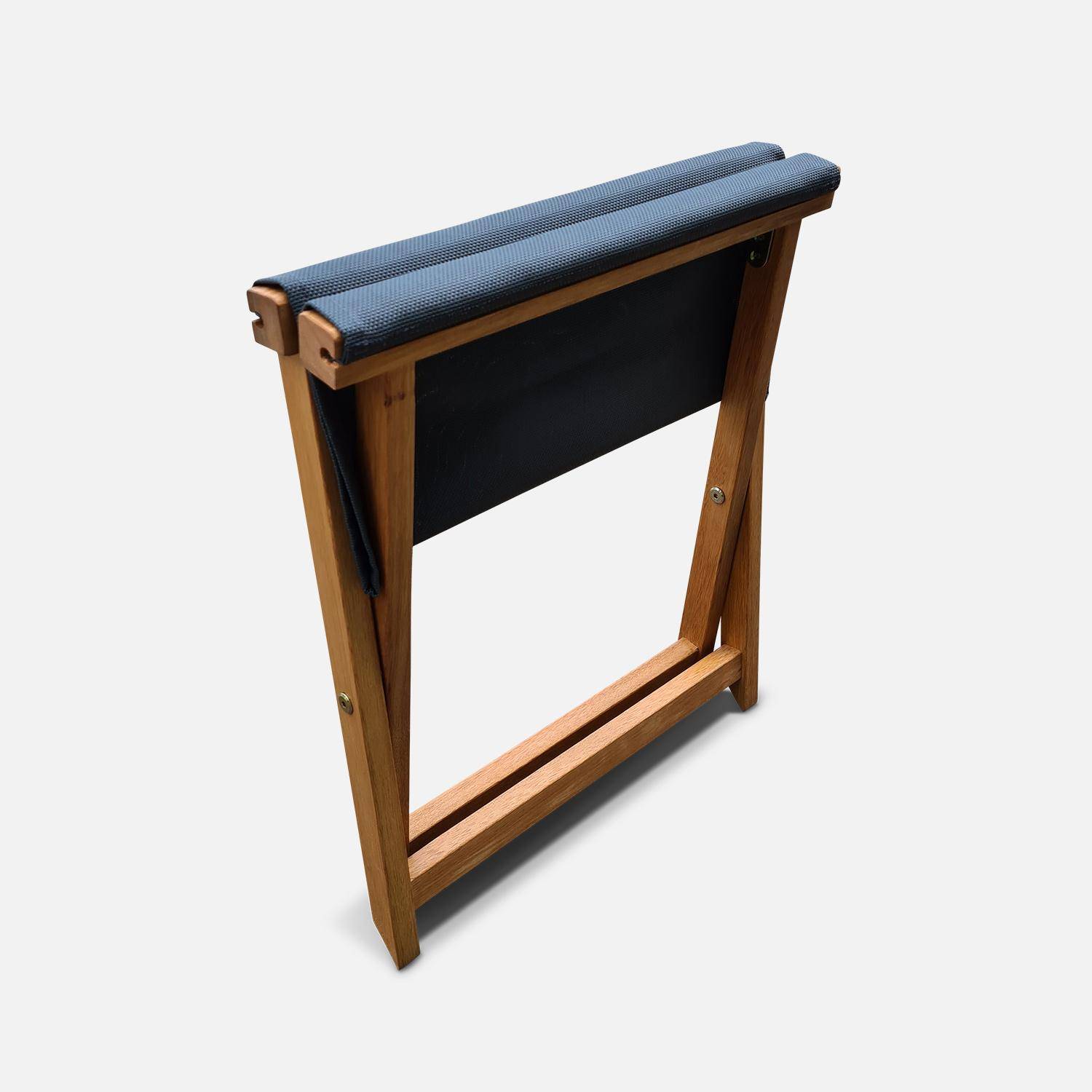 Pair of wooden deckchairs and footrests, Creus with footrests, Anthracite, 102x56x86 cm,sweeek,Photo6