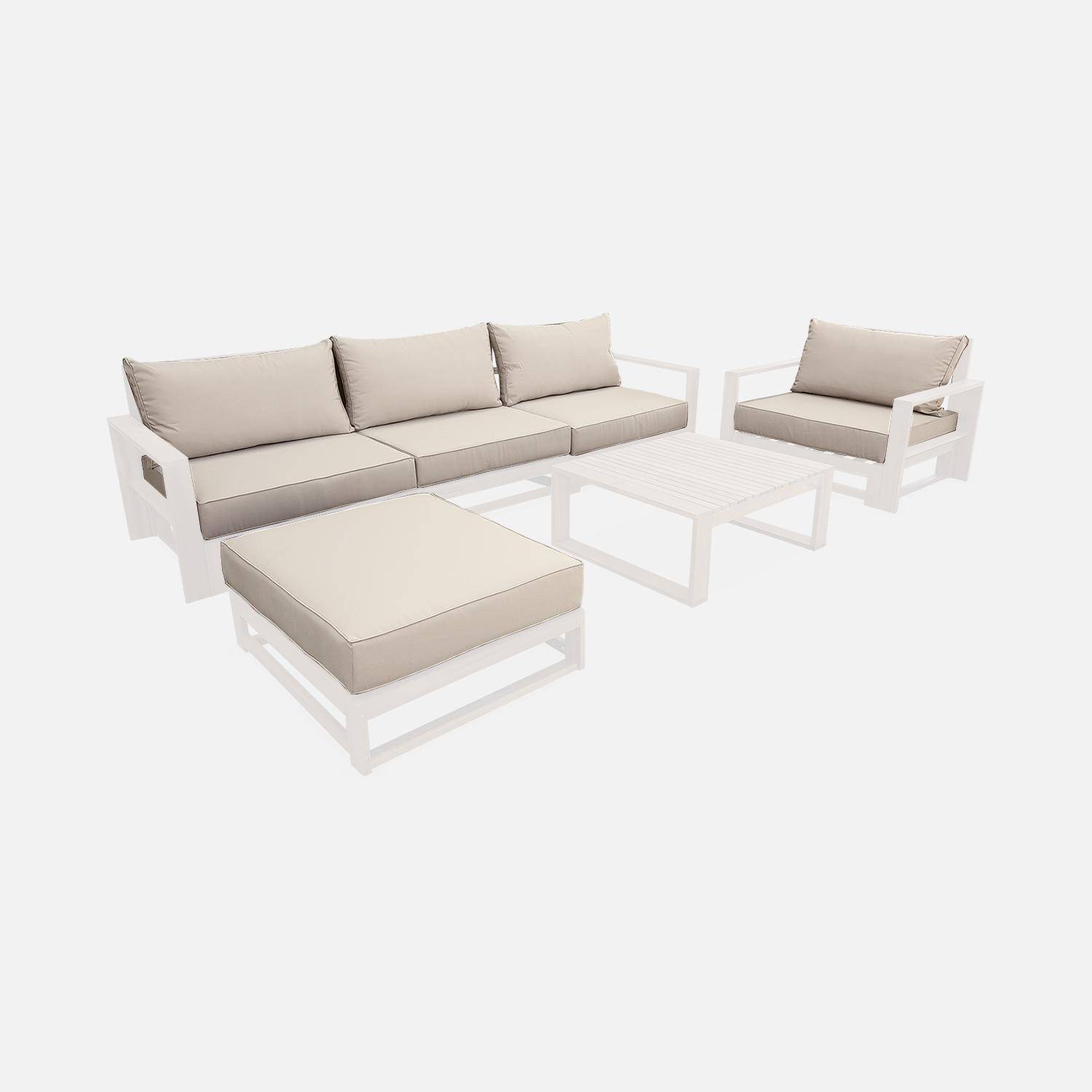 Kussenhoezenset voor houten loungeset Mendoza, beige polyester - complete set Photo1