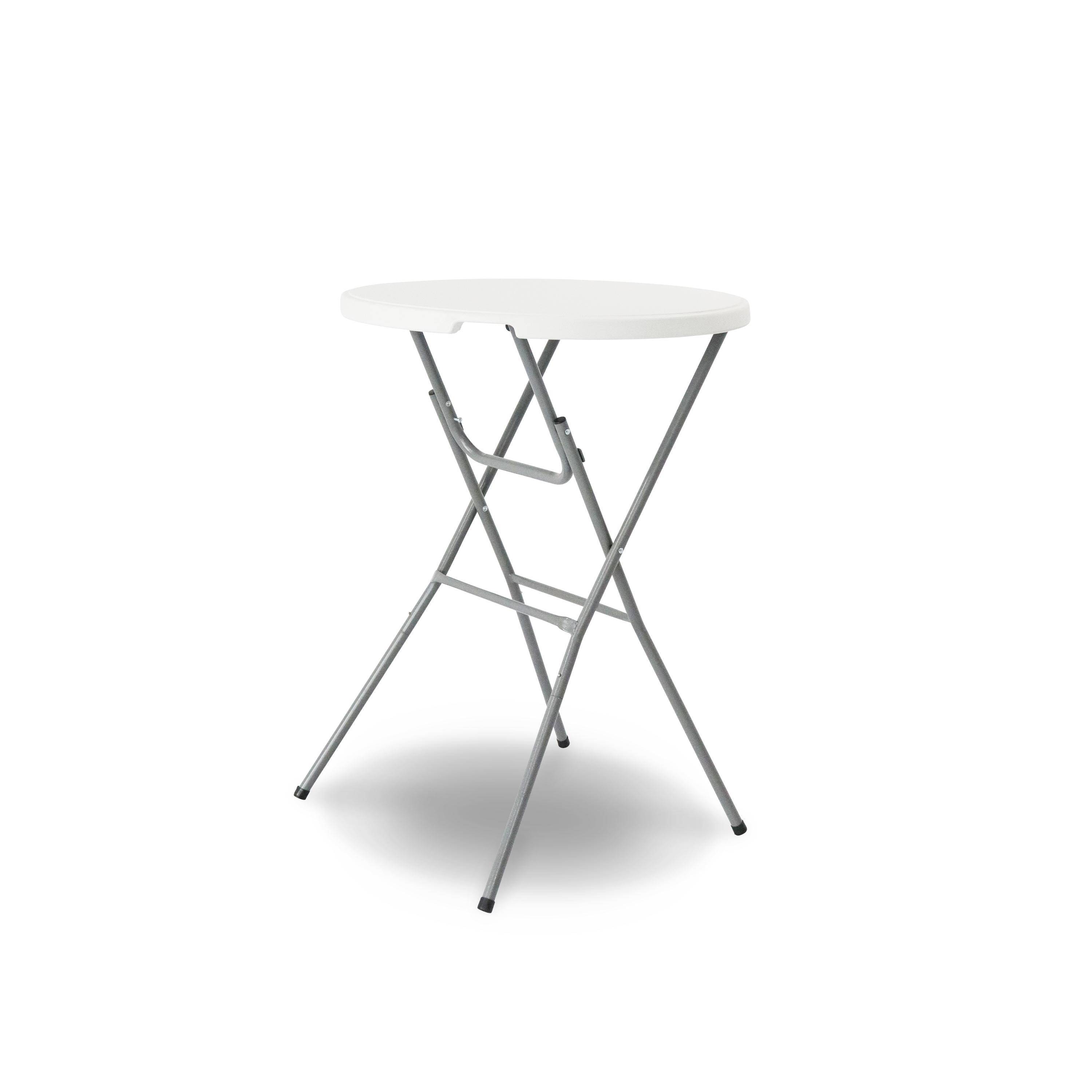 Table haute de réception – GALA – Mange debout, pliable, Ø80cm x 110cm + housse en polyester, blanc ,sweeek,Photo2