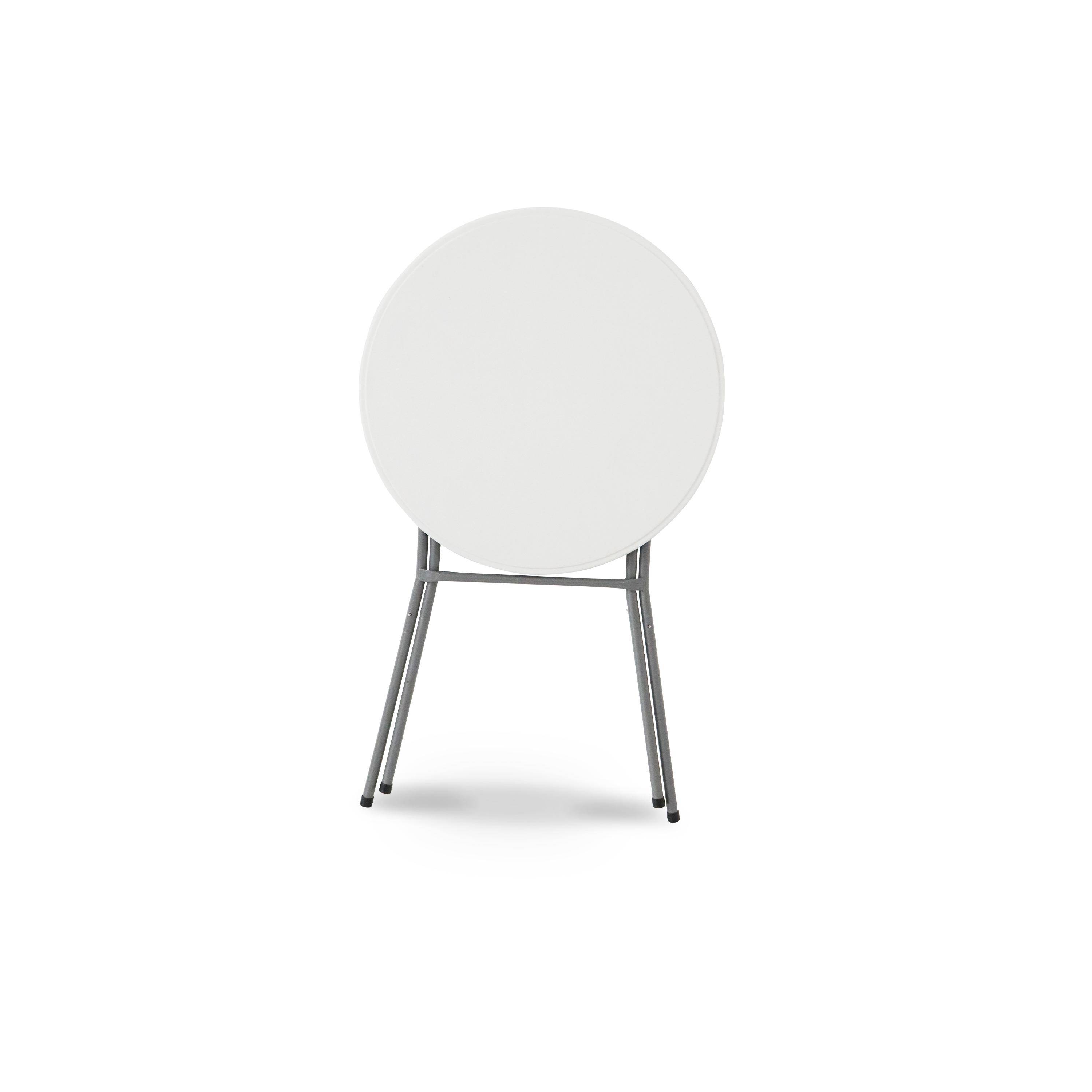 Table haute de réception – GALA – Mange debout, pliable, Ø80cm x 110cm + housse en polyester, blanc ,sweeek,Photo4