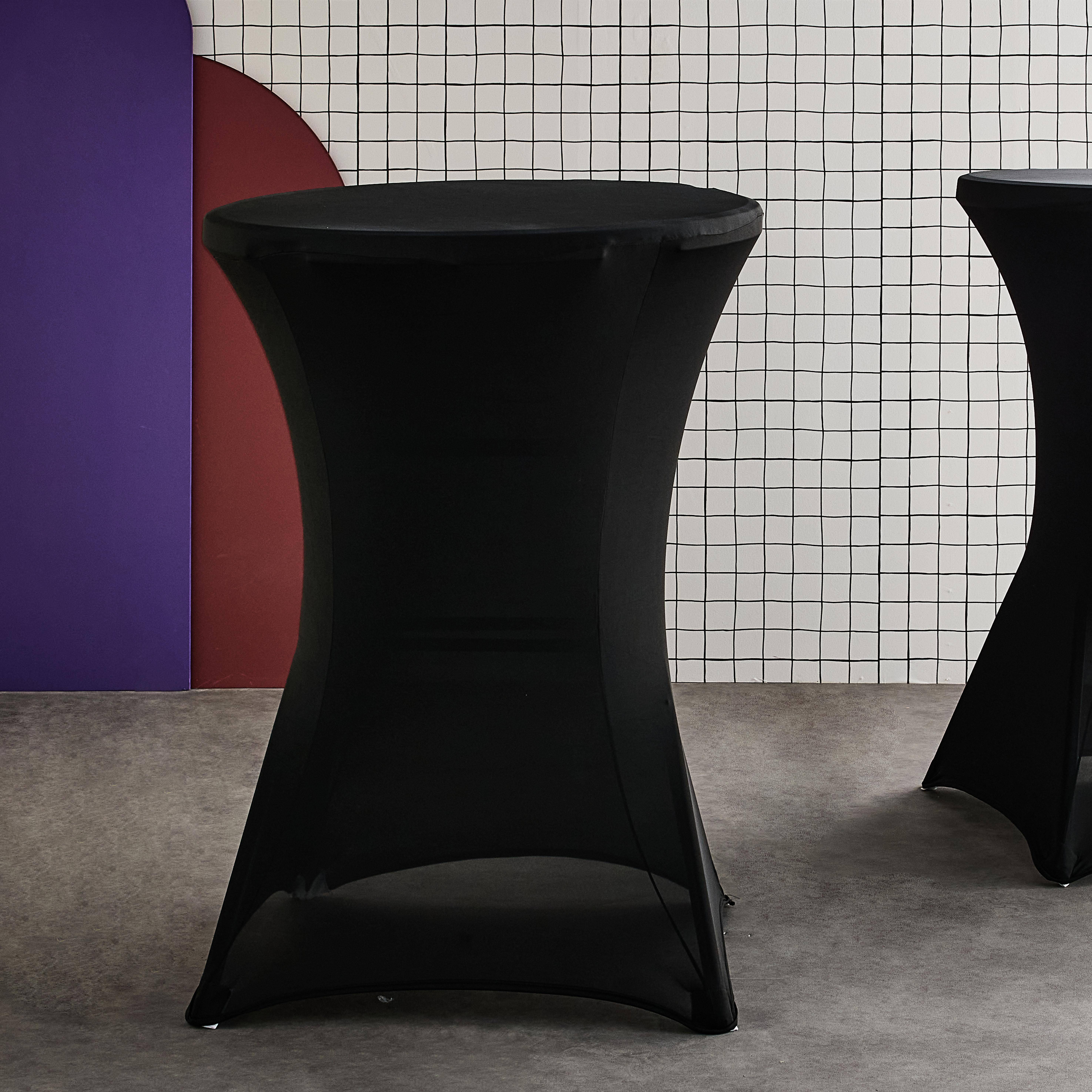 Set van 2 hoezen – GALA – Hoezen voor statafels Ø80cm, polyester, zwart Photo2