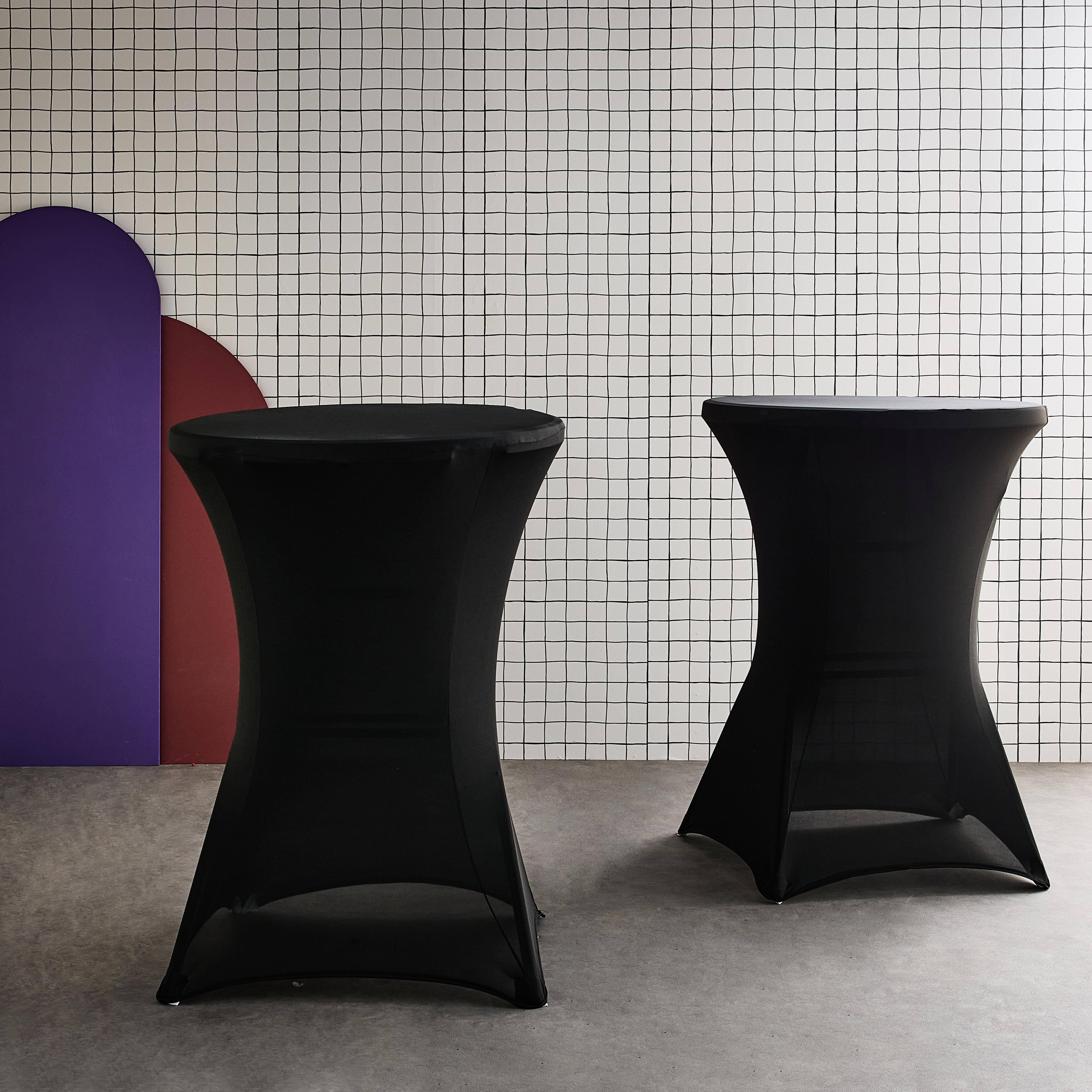 Set van 2 hoezen – GALA – Hoezen voor statafels Ø80cm, polyester, zwart Photo3
