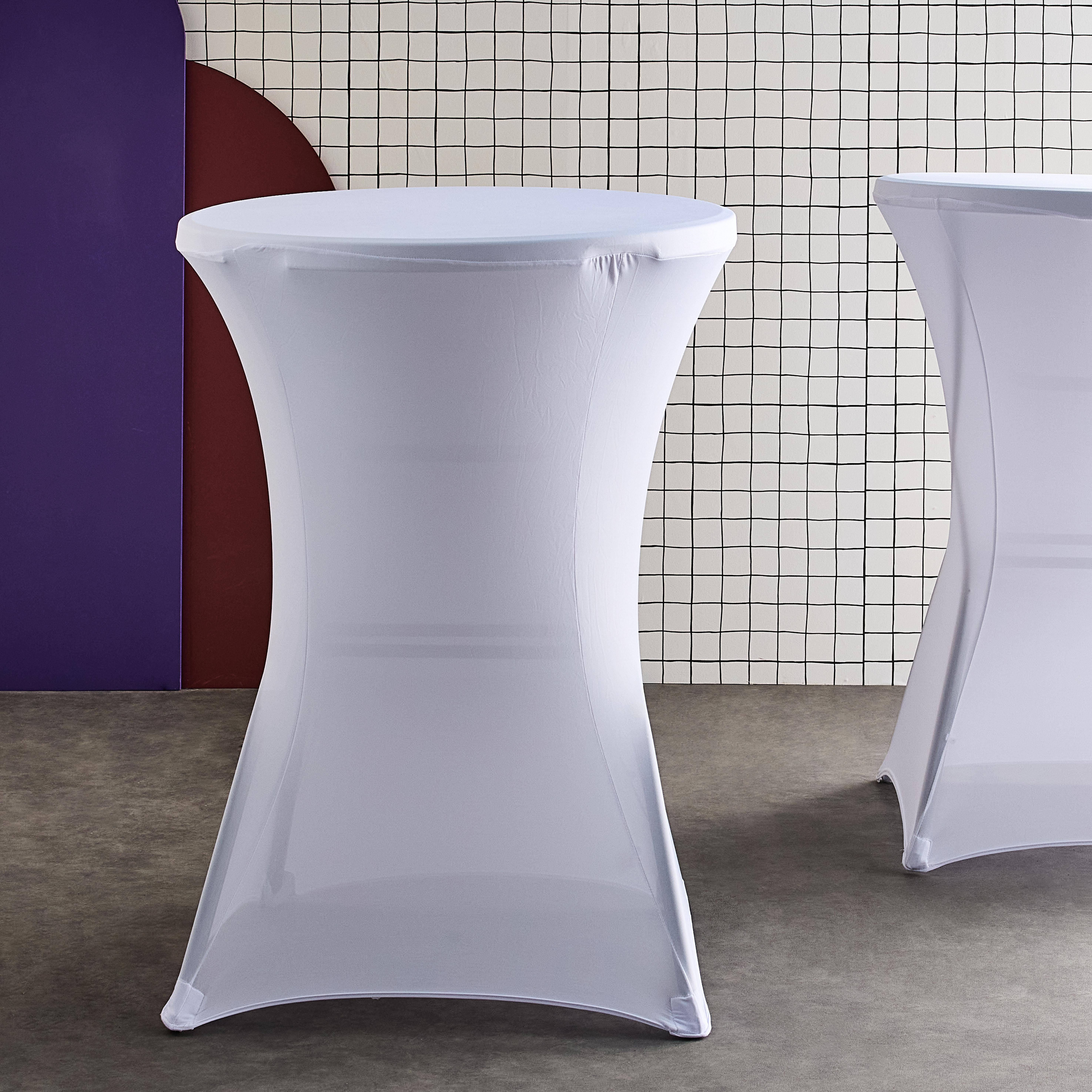 2er Set Tischabdeckungen – GALA – Tischtücher für Stehtische Ø80cm, Polyester, weiß Photo2