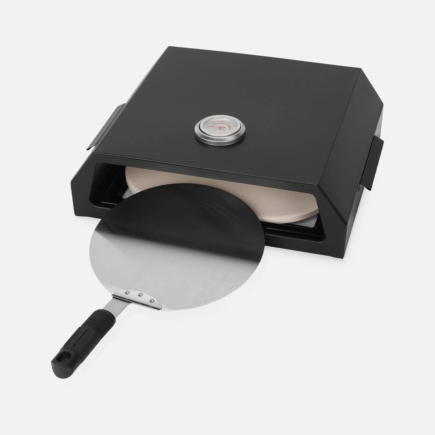 Forno portátil de pizza rectangular para churrasco a gás ou a carvão, fácil de usar  Photo2