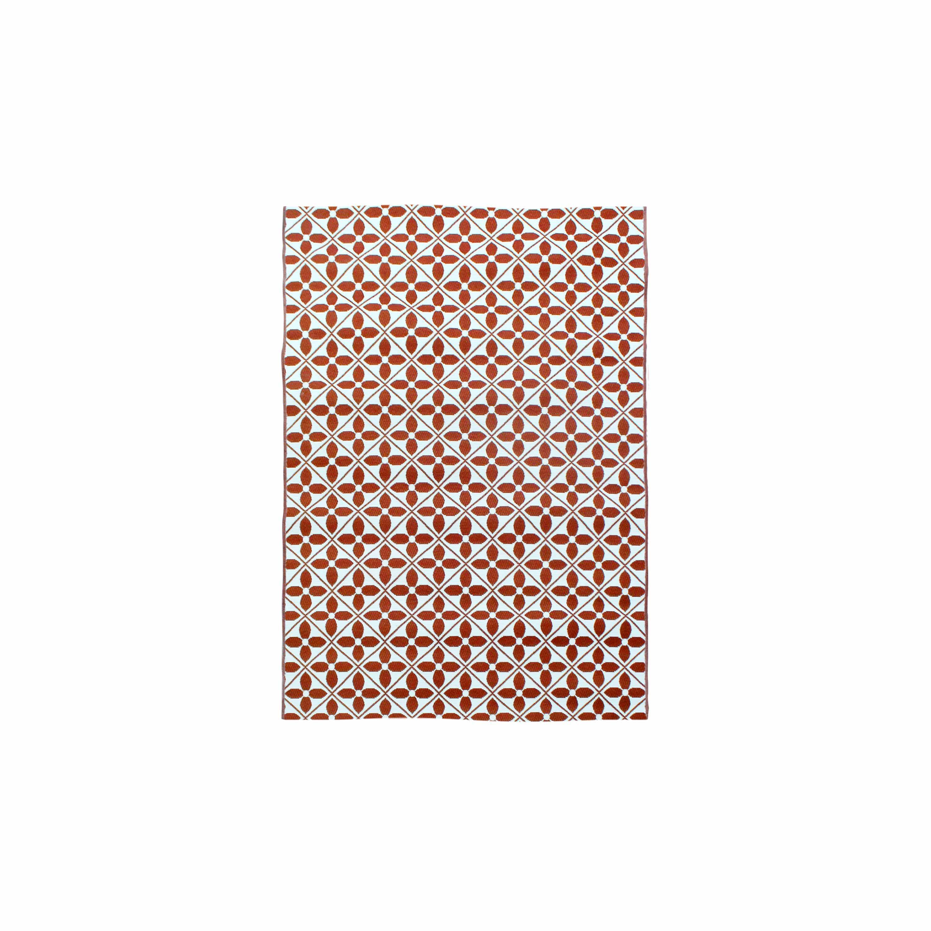 Outdoor rug - 160x230cm - tile print, rectangular, indoor/outdoor use - Terracotta Photo3