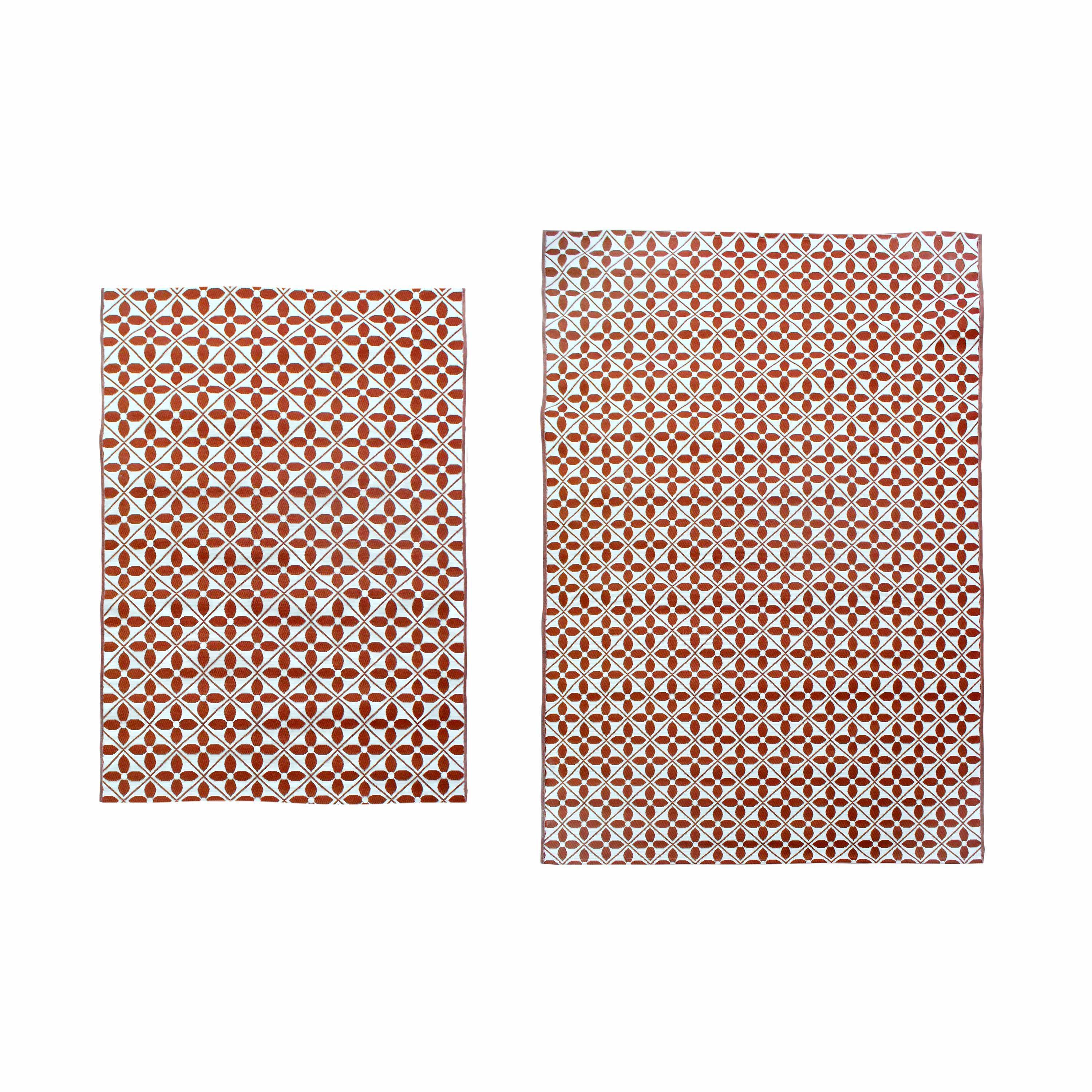 Outdoor rug - 160x230cm - tile print, rectangular, indoor/outdoor use - Terracotta Photo5