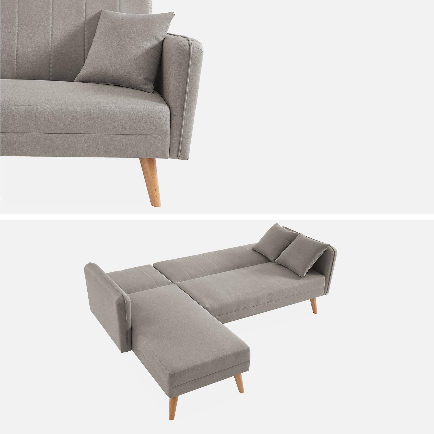 3-Sitzer Stoffsofa wendbar, skandinavischer Stil, Holzbeine, Taupe-Grau Photo7