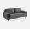 Sofá de 3 lugares em tecido cinzento escuro, sofá escandinavo reto, pernas de madeira | sweeek