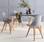Table à manger rectangulaire bois 120cm gris - Hedvig - 4 chaises, 4 places, scandinave, pieds bois  | sweeek